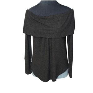 Evereve Allison Joy Off the Shoulder Charcoal Sweater